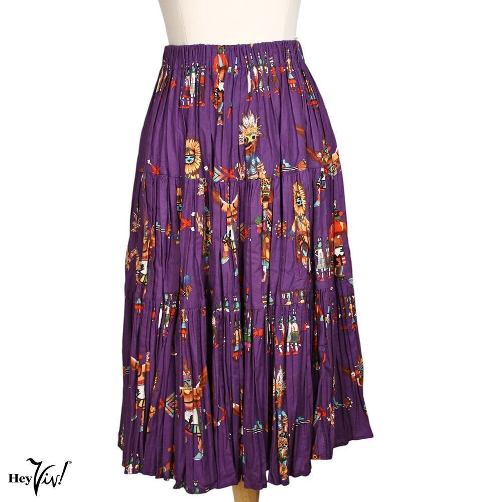 Sedona Stitchery Broomstick Skirt 3 Tier South Western Print Cotton - Hey Viv